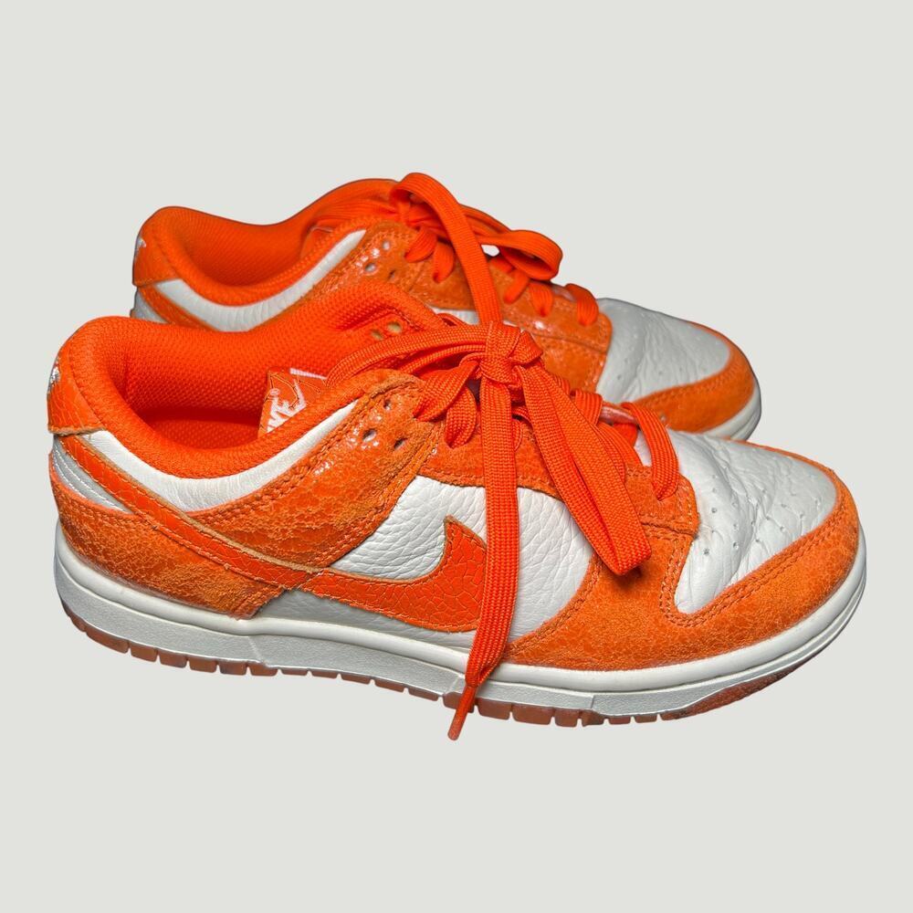 Nike Dunk Low GS Orange Black White Sneaker 5Y Womens 6.5 Streetwear - Picture 3 of 13